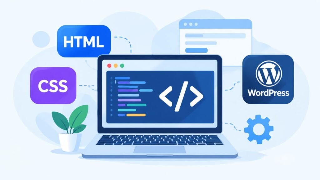 Website design and development process illustration
